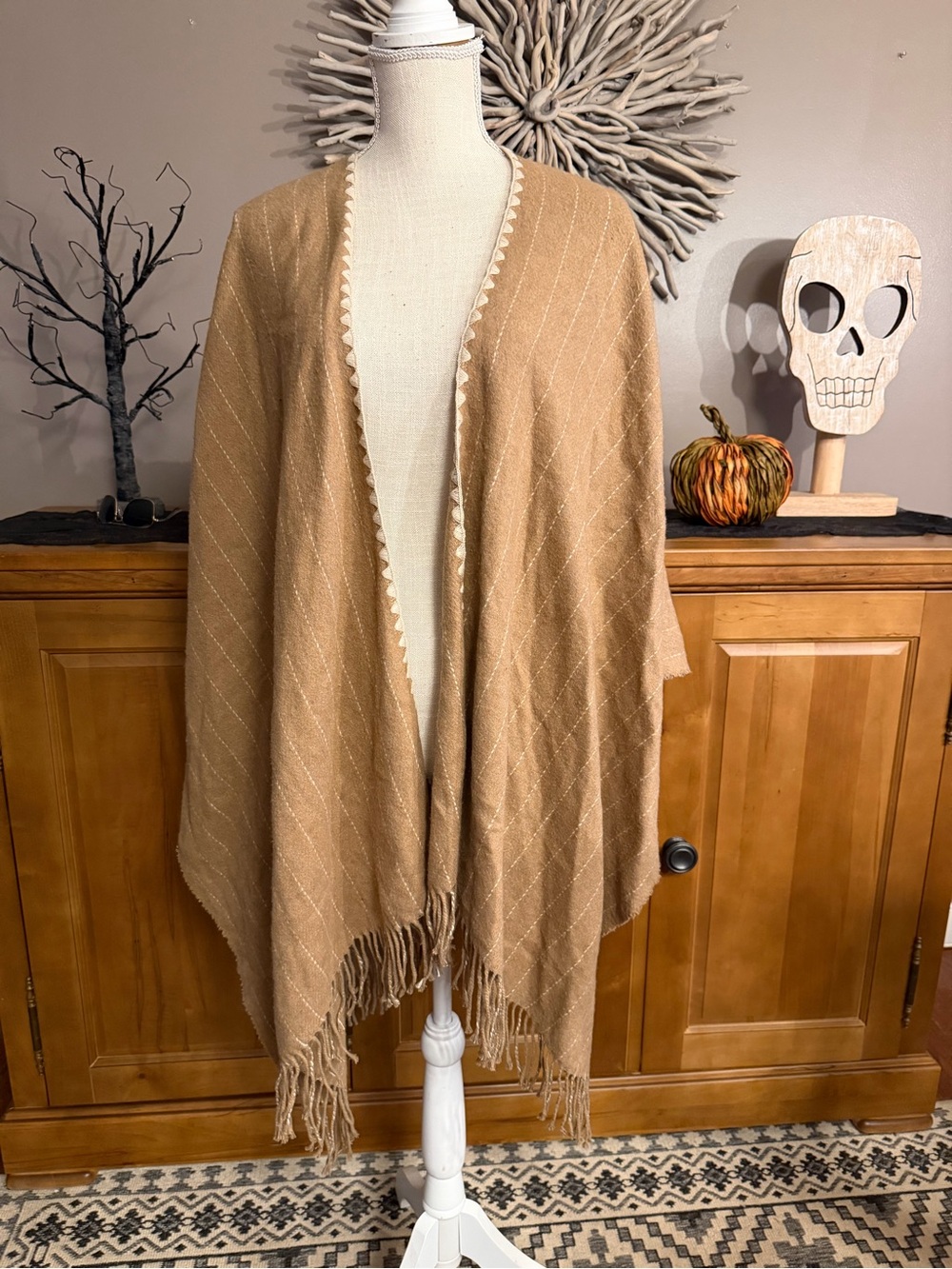 Fringed Poncho Cristina Chiti Made in Italy